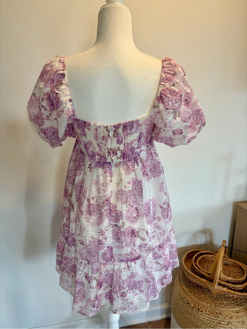Storia Lilac Floral Puff Sleeve Sundress - Picture 3 of 8